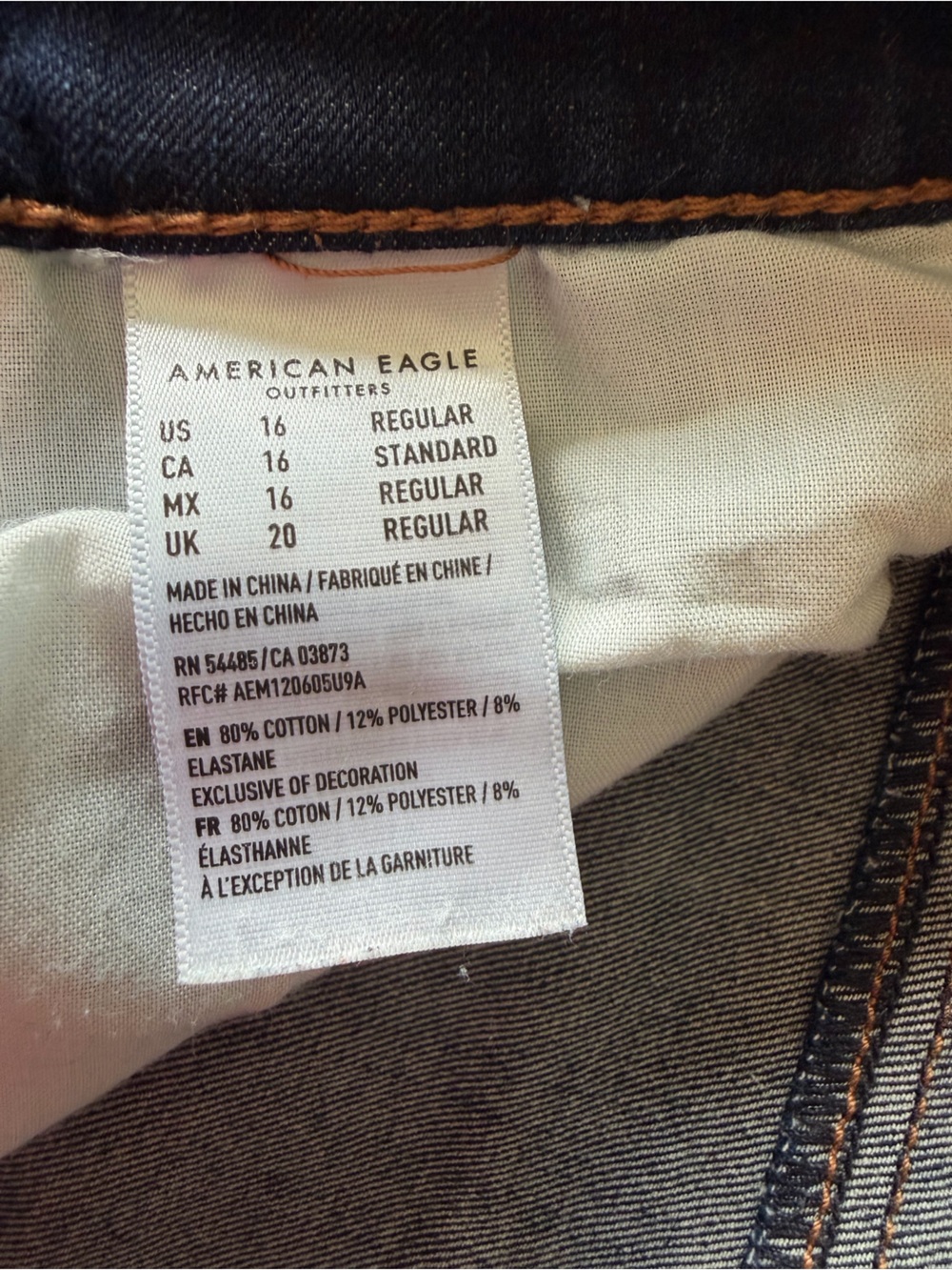 American Eagle Outfitters Dark Indigo High Rise Skinny Dream Jeans - Picture 3 of 4
